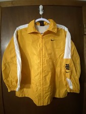 Vintage Nike Windbreaker 90s Women  s M 10-12 Jacket Yellow Gold White Full Zip