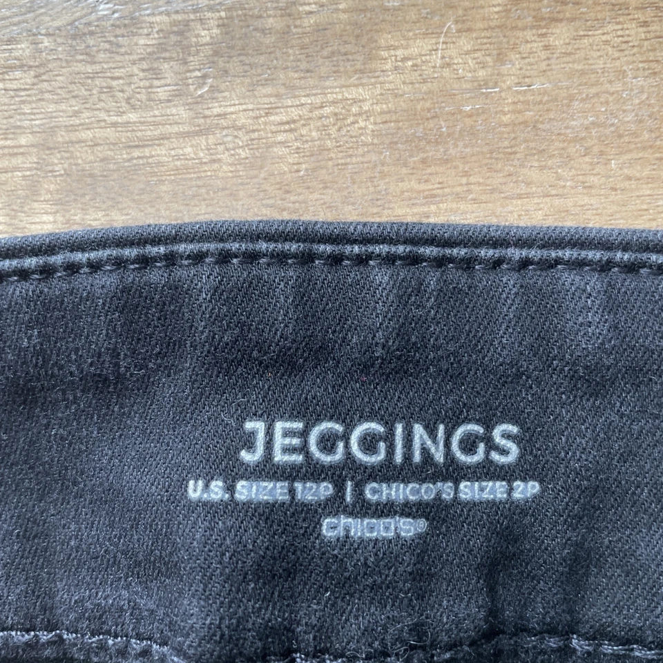 NWT Chicos Jeggings Womens Size 12P US (2P Chicos) Black Pull On Ankle Skinny - Image 4 of 4