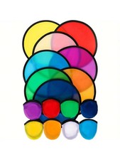 Pocket for Beach Lawn Nylon Round Hand Fan Flying Disk Kid Outdoor Folding Fans