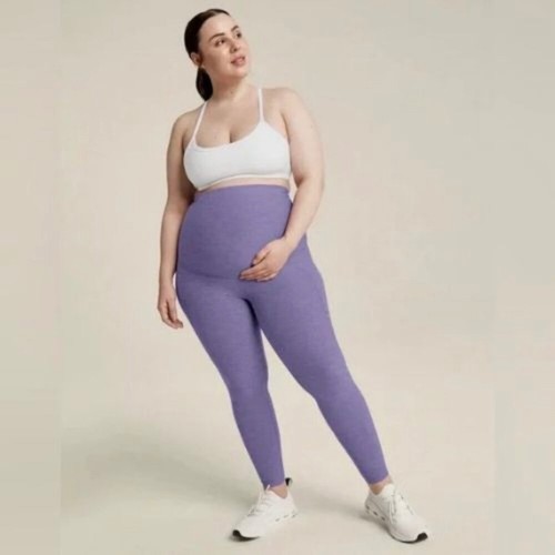 Beyond Yoga Beyond the Bump Spacedye Maternity Leggings Purple SD3452M XS NEW