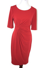 Connected Size 10 Red Ruched Front Bodycon Curvy Form Fitting Elegant Classy