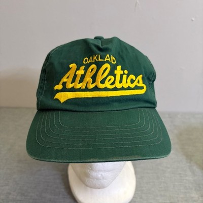 Vintage Oakland Athletics Hat Mens OSFA Green Snapback MLB 90s Script Logo Cap