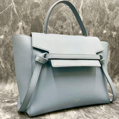 Celine Nano Gürteltasche Handtasche Leder Pastell Blau Gebraucht Original...