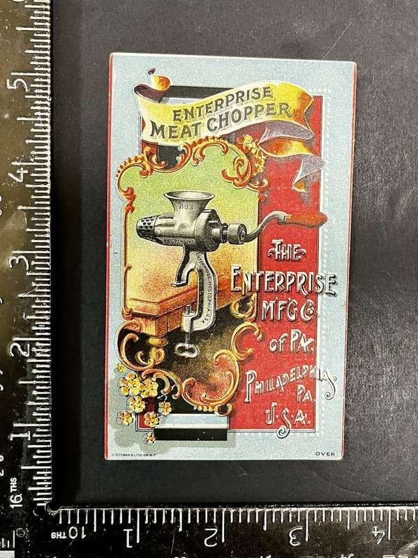 ENTERPRISE MEAT CHOPPER TRADE CARD