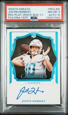 2020 Flawless - Justin Herbert - Rookie Shadow Signatures White Box 1/1 - PSA 8