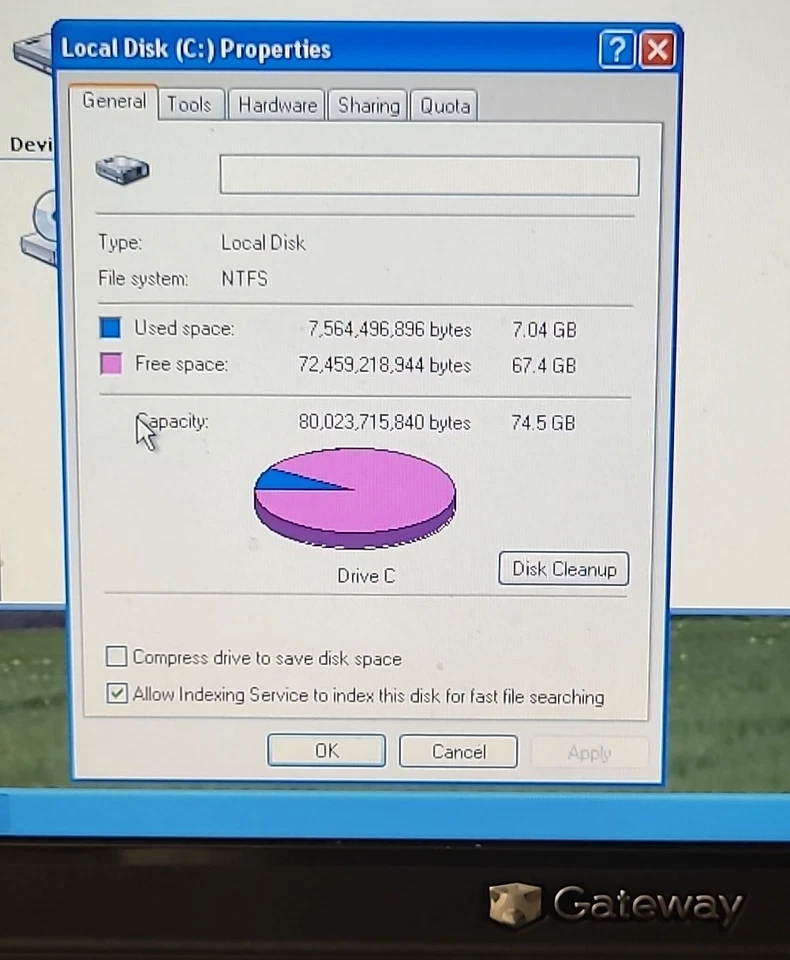 GATEWAY E 475M 1,73 ГГц 2GB RAM 80 GB HD WIN XP - Изображение 3 из 4