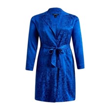 Abito trench torrido jacquard blu taglie forti 2x 18-20 nuovo con etichetta