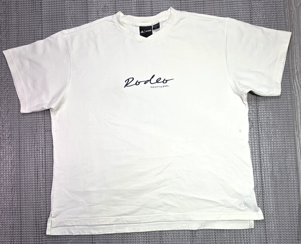 Adidas Ivy Park Gráfico T 2XL Bordado Este No Es Mi Primer Rodeo Blanco Marfil Foto 2 de 4