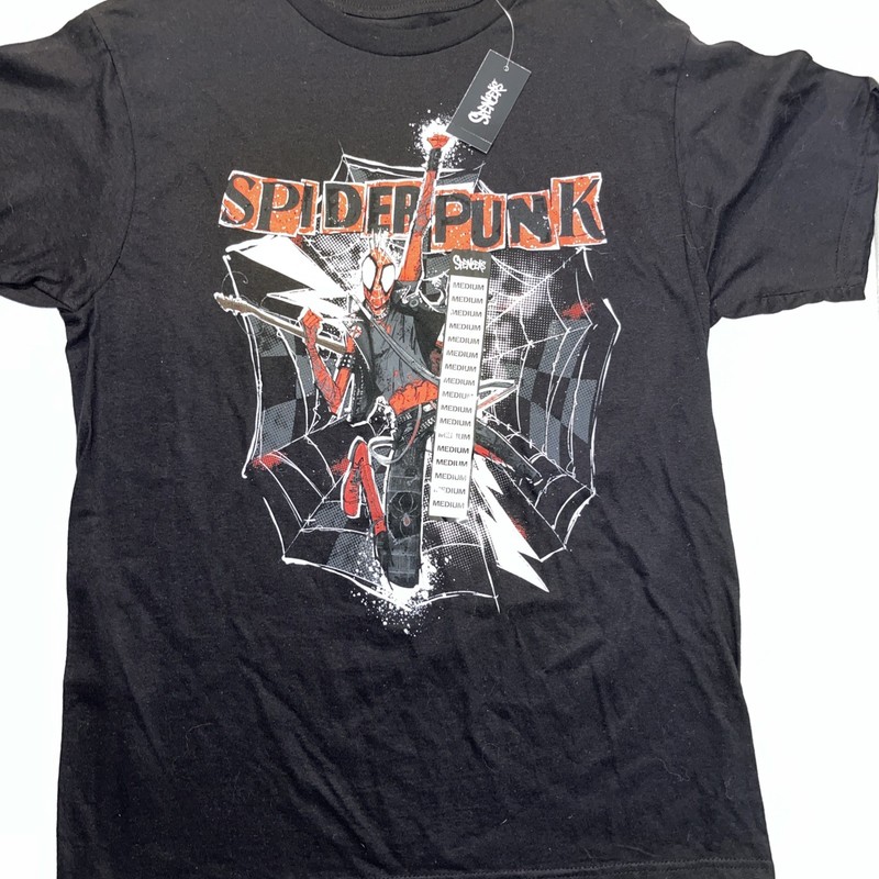 Spider Punk T-Shirt Marvel Spider-Man Across the Spiderverse Punk Tee Size M