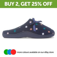 The Slipper Company Womens Slippers Blue Adults Ladies Mule Navy Stars SIZE