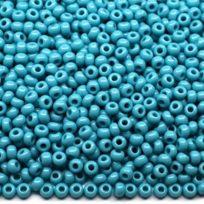 6/0 63030 Preciosa Tschechische kleine Glasperlen Rocailles 4,1 mm. Blau blic...