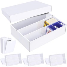Trading Card Storage Box 4 Pack 2400 Count Cardboard Organizer with Divide
