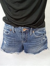 Aeropostale Womens Cut Off Shorts Size 5/6 Distressed denim y2k