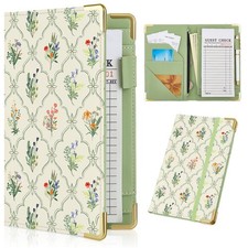 Server Books for Waitress Cute Book with Money Pocket Leather Cream