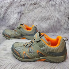 Merrell Trail Chaser Hiking Shoes Boys 5.5 Gunsmoke Orange Leather Mesh MY57109