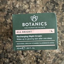 Botanics All Bright Recharging Night Cream 50ml / 1.69 fl.oz. New In Box