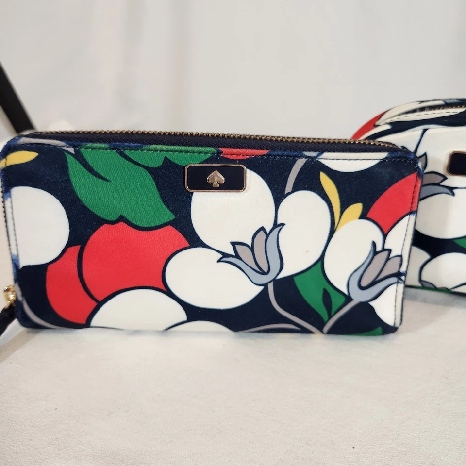 Cartera continental grande floral Kate Spade Dawn Breeze y bolsa de maquillaje Foto 2 de 4