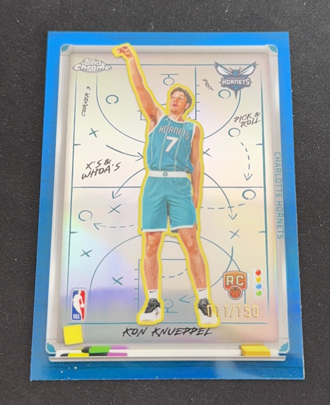 2025-26 Topps Chrome Kon Knueppel X's and Whoa's Blue Refractor /150 RC XW-10
