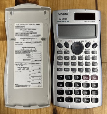 Casio Fx-115MS Scientific Calculator Two Way Power Solar & Battery EUC
