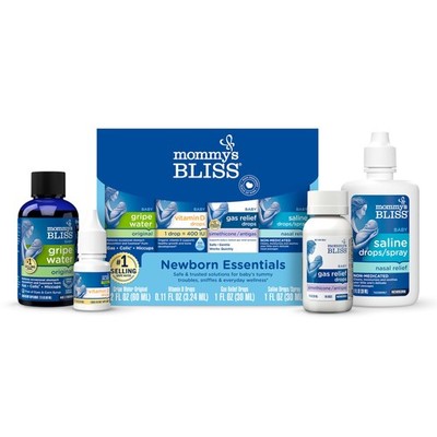 Mommy's Bliss 4-Piece Newborn and Baby Essentials Kit - With Gripe Water, Gas Re