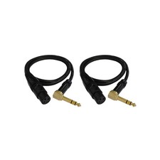 Audio 2000s 2 Pack 3 Feet XLR Female to 1/4 inch TRS Right Angle E2... Fast Ship
