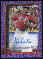 Yosver Zulueta /299 AUTO 2025 Topps Chrome Rookie PURPLE Refractor Reds RC