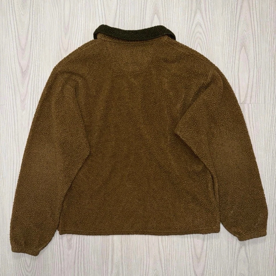 Field & Stream Vintage 90s Fuzzy Brown 1/4 Zip Size Mens Large  - Image 2 of 4