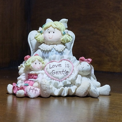 Vintage Heart Tugs Love Is Gentle Figurine 1998 Angel Rabbit Doll Matthew Danko