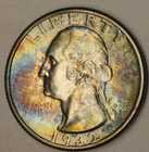 1932 Washington Quarter 25c BU UNC Uncirculated TONED #94425