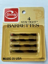 Vintage Goody Stay Tight Barrettes 2 inch Faux Tortoise 4 Pack 1975 3603