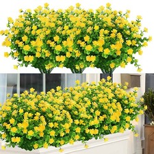 24 Bundles Outdoor Artificial Flowers UV Resistant Fake Boxwood Plants, Faux ...