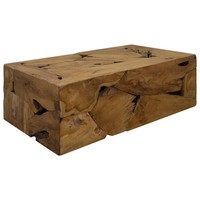 Tinkaro Couchtisch Echtholz 90 X 50 X 30 Cm Braun