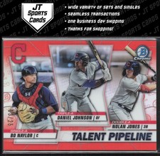 2020 Bowman Bo Naylor Nolan Jones TP-CLE Talent Pipeline Orange Refractor /25
