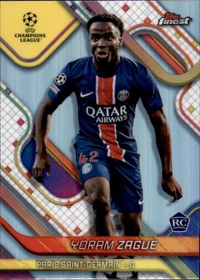12 Yoram Zague - Paris Saint-Germain - RC - Topps Finest UCC 2024/25