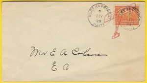 2/7/28 HAITI Cover, LINDBERGH LATIN AMERICA GOODWILL TOUR, ORANGE PLANE Cachet!