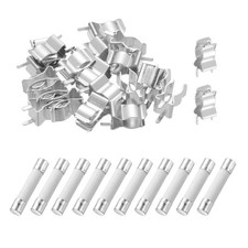 10pcs 5A 250V 6x30mm Fast Blow Ceramic Fuse with 20pcs Clips