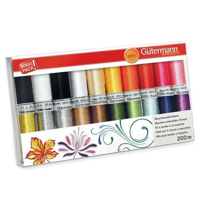 Gutermann Sulky Rayon 40 200m JUMBO Nähgarn Set - 20x Rollen