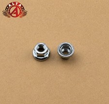 2x ALTA 10x1mm Front Axle Nuts Chrome Rotating Washer 1 Speed Fixie Hub Bicycle.