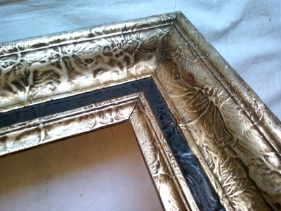 riesiger breiter blattversilbeter Art Deco Bilderrahmen ~ 1920 TOP 109 cm x 85 c
