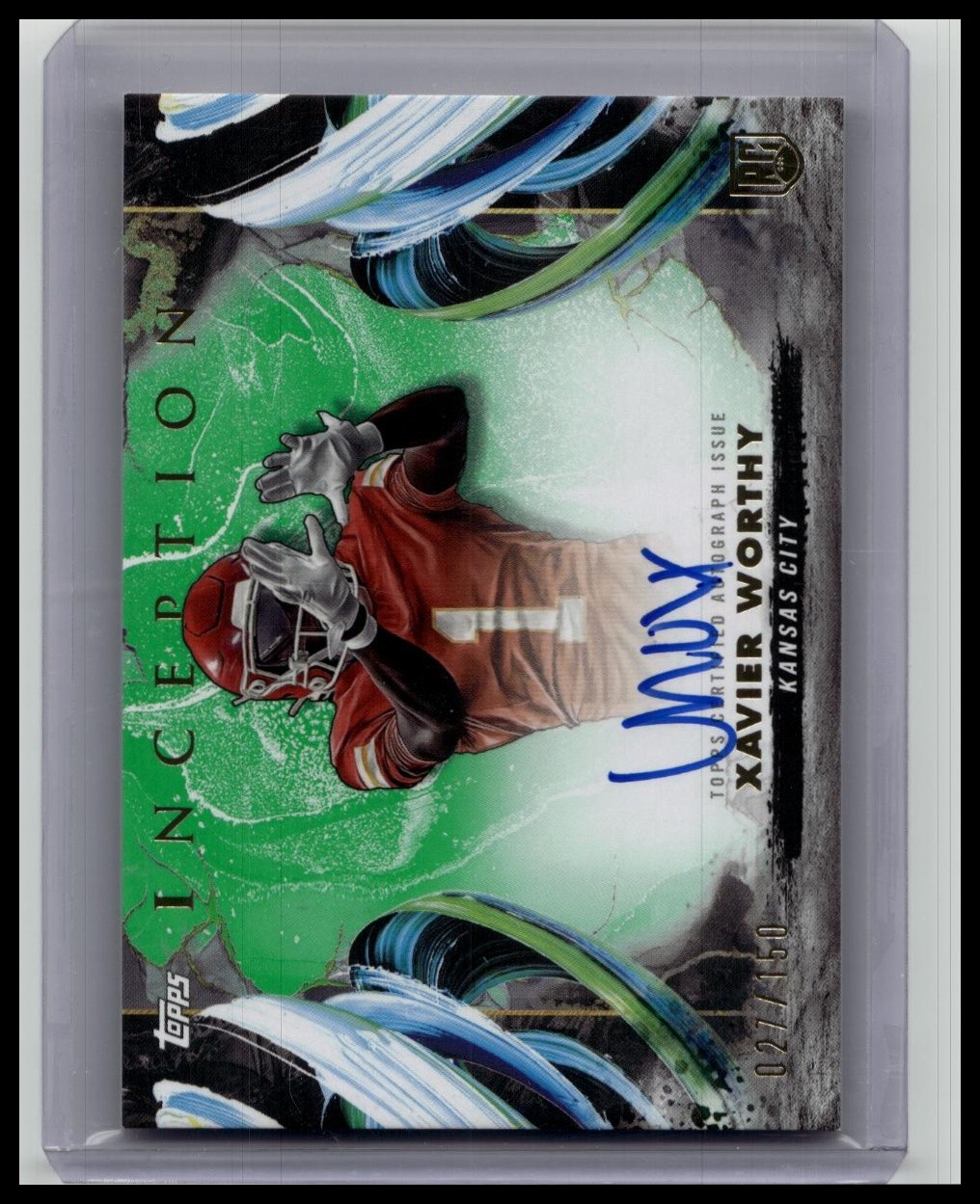 2024 Topps Inception #RAV-XW Xavier Worthy Rookie Autograph Variation Green /150