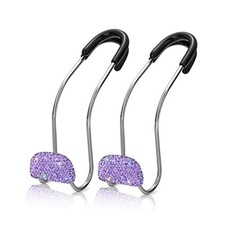 Purse Holder for Car, Bling Car Hooks Organization Rhinestones Auto Purple