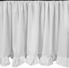 3 Sided Solid White Open Corner Bottom Ruffle Gathered Bed Skirt 625 TC Cotton