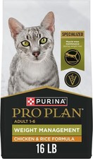 Purina Pro Plan Weight Management Chicken and Rice Adult Formula Dry Cat Food