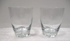 2  Whiskey Glasses 10 oz Rocks Thick Heavy Base Bubble Bottom