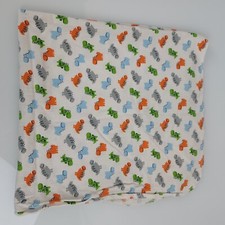 Orange Blue Green Gray White Gerber Cotton Flannel Dino Dinosaur Baby Blanket