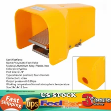 Foot Pedal Operated Control Valve 1/4" NPT Air Pneumatic Switch 2 Position 3 Way