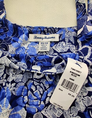 Tommy Bahama Wmn's XS Blue/White Floral Sleeveless Round Neck