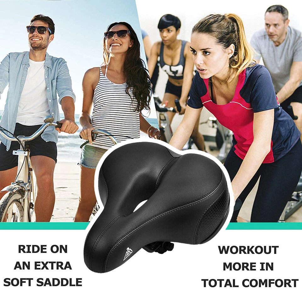 Bike Seat Cushion for Men Women Comfort Gel Wide Big Bum Padded Bicycle Saddle - Image 2 of 3