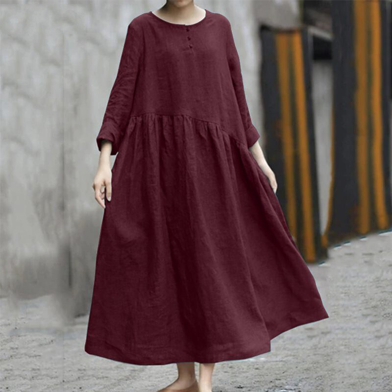 nude linen dress Linen Slip Dress Blue Zuccero / XS main image 0