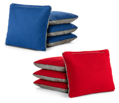 Red Royal Blue Pro-Style Cornhole Bags Slick & Stick Resin Filled Suede & Canvas